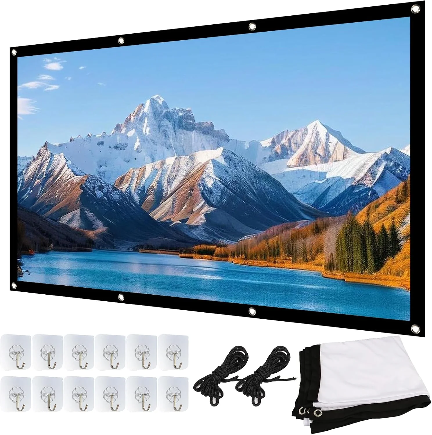 پرده نمایش پروژکتور 16:9 HD، پرده پروژکتور تاشو برای خانه، دفتر و مدرسه