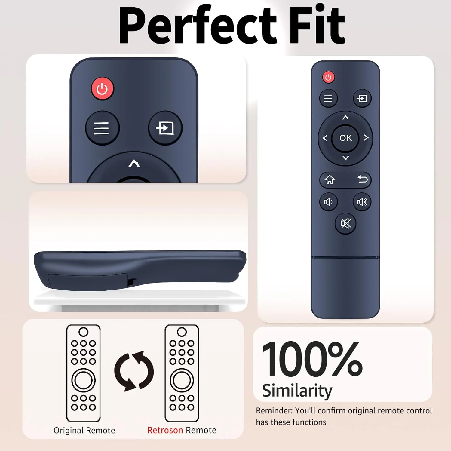 ریموت کنترل جایگزین RETROSUN سازگار با مینی پروژکتور CiBest W13