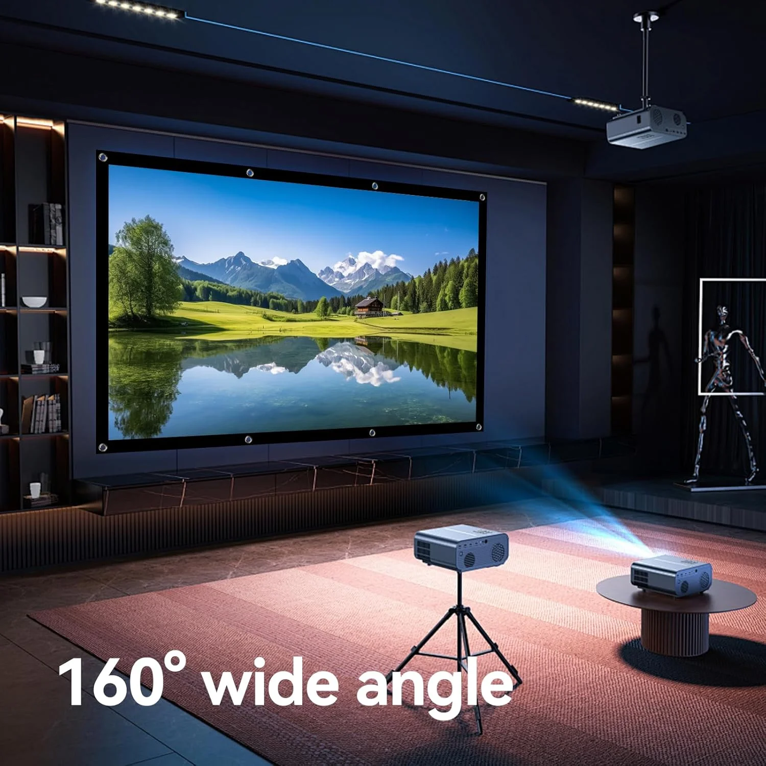 پرده نمایش پروژکتور 16:9 HD، پرده پروژکتور تاشو برای خانه، دفتر و مدرسه