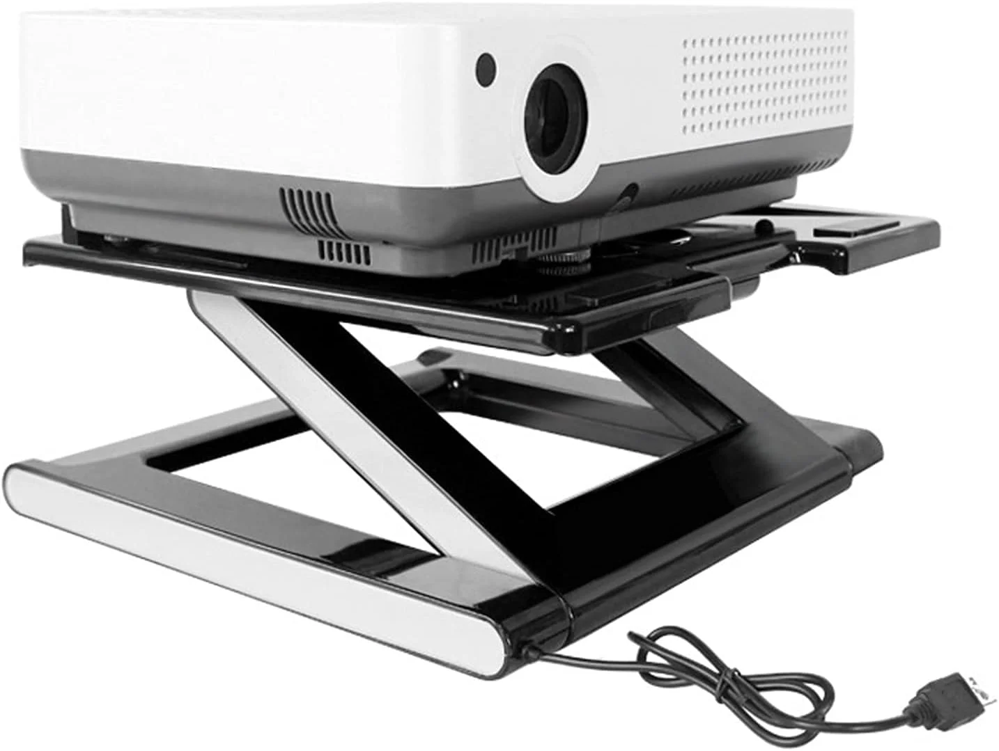 پایه پروژکتور، استند لپ تاپ تاشو با ارتفاع قابل تنظیم، ایده آل برای دفتر کار، منزل، استودیو، ظرفیت بارگیری 5 کیلوگرم، پایه پروژکتور جهانی (مشکی)