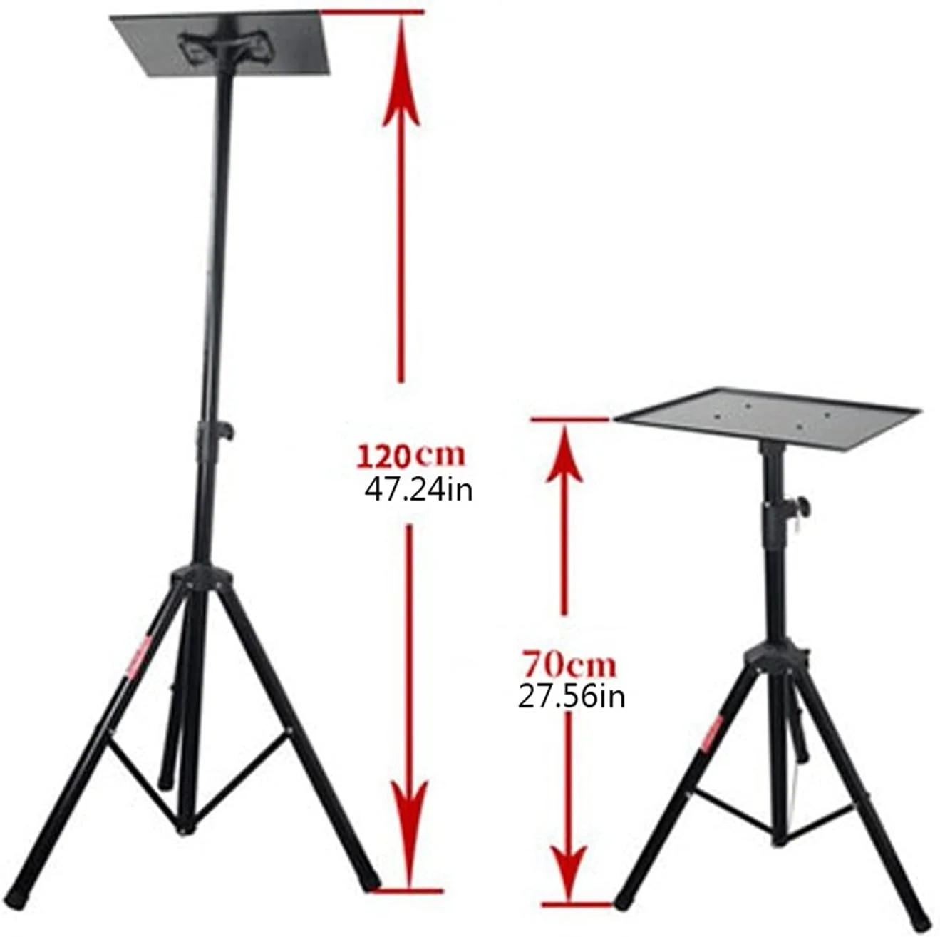 پایه پروژکتور سه پایه لپ تاپ پایه تجهیزات DJ قابل حمل پایه سه پایه تاشو ارتفاع قابل تنظیم 68 تا 119 سانتی متر براکت جهانی پروژکتور