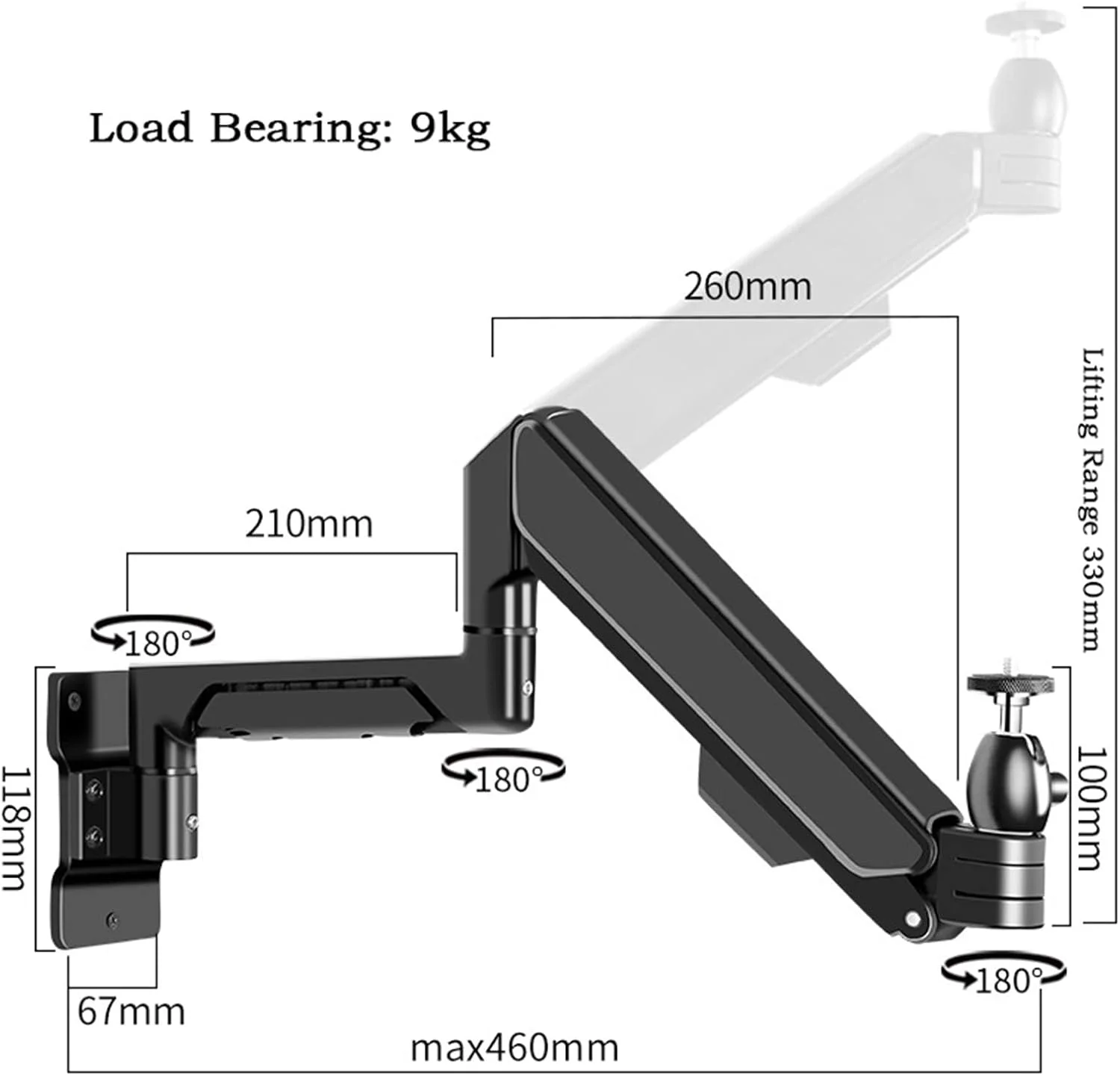 پایه نصب پروژکتور، آویز دیواری، براکت بالابر، پایه پروژکتور دیواری، براکت انبساطی، نصب سقفی و دیواری، مناسب برای خانه و دفتر کار (سفید)