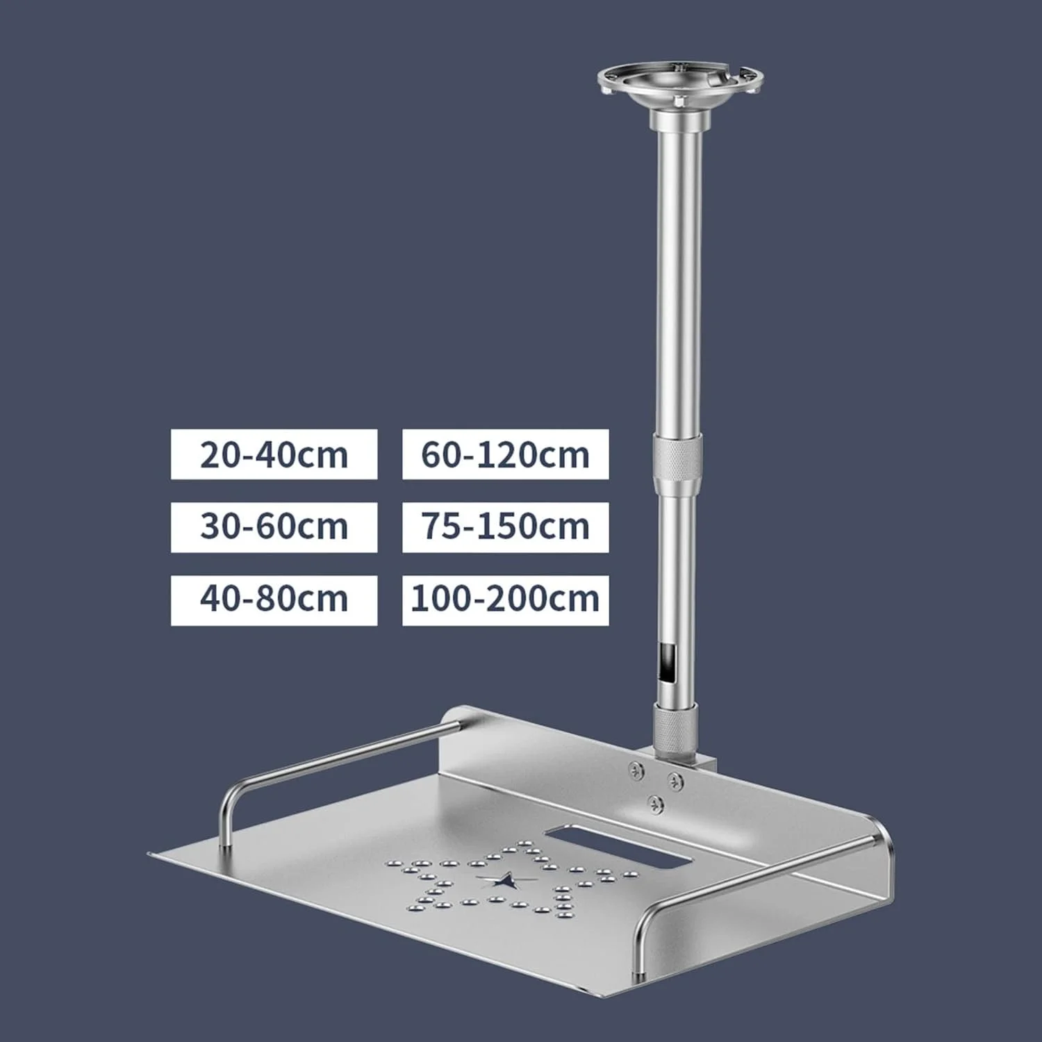 پایه پروژکتور سه پایه، پایه پروژکتور جهانی، براکت دیواری سقفی، آویز دیواری تلسکوپی خانگی با سینی، آویز پروژکتور چند منظوره (100-200 سانتی متر)
