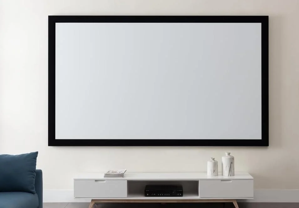 پرده نمایش پروژکتور آکوستیک شفاف 120 اینچی با بافت آکوستیک شفاف و قاب ثابت مخملی آلیاژ آلومینیوم