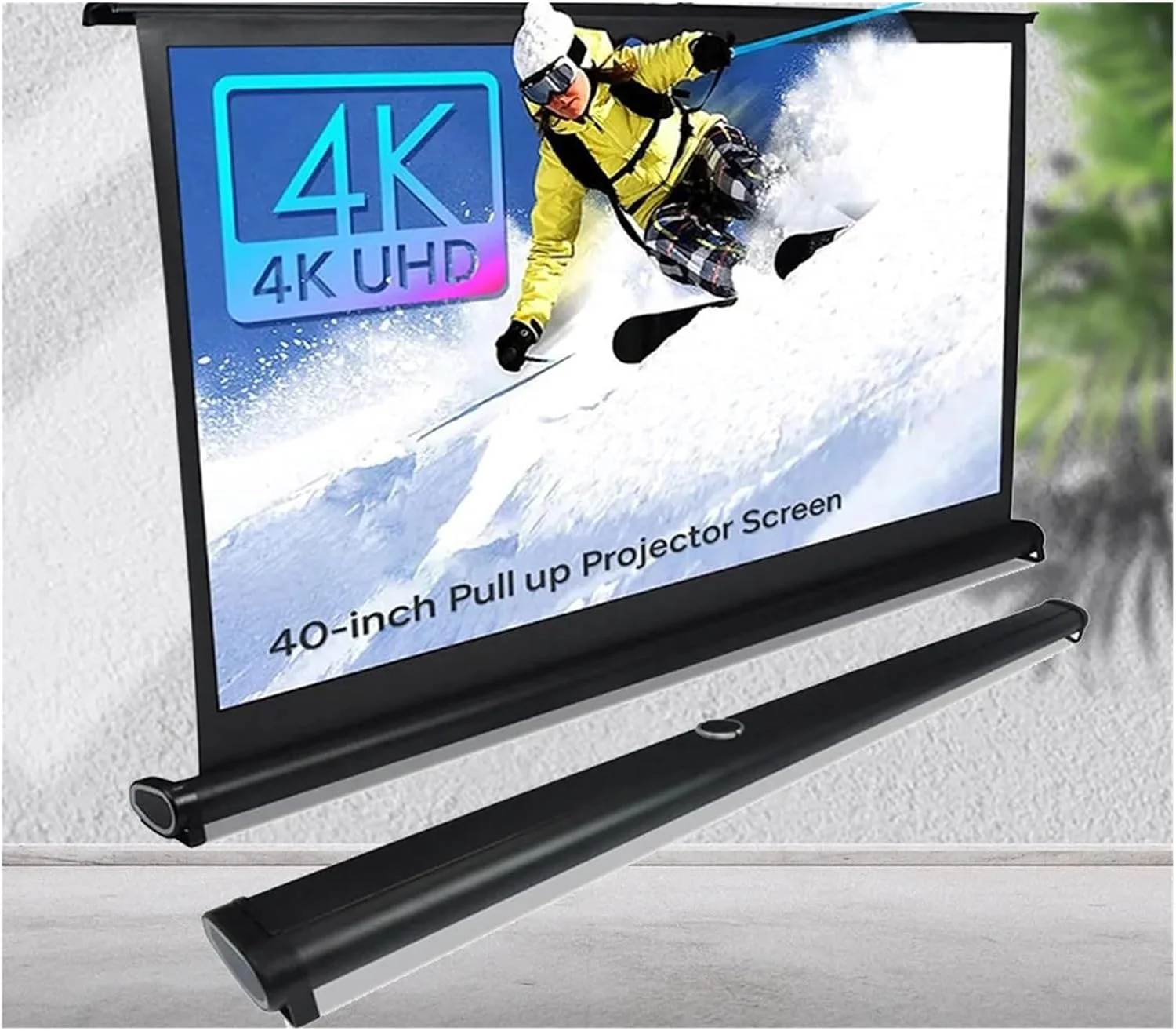 صفحه نمایش پروژکتور قابل حمل 40 اینچی، صفحه نمایش رومیزی HD 16:9، پایه تاشو برای کمپینگ و تجارت