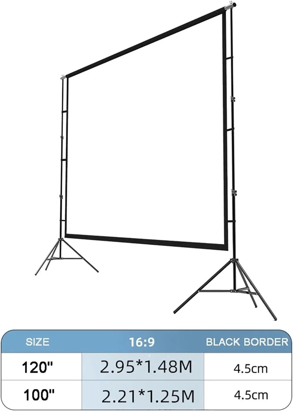 پرده نمایش پروژکتور 16:9 با پایه 120 اینچ، پرده نمایش قابل حمل HD برای نمایش فیلم ها از جلو و عقب به همراه کیف حمل، مناسب فضای باز (120 اینچ) پرده نمایش پروژکتور 16:9 با پایه 120 اینچ، پرده نمایش قابل حمل HD برای نمایش فیلم ها از جلو و عقب به همراه کیف حمل، مناسب فضای باز (120 اینچ)