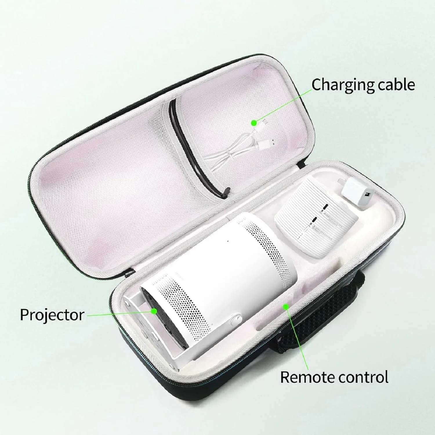 کیف حمل پروژکتور Elprico، کیف محافظ سخت EVA با فضای داخلی مخملی برای نگهداری لوازم جانبی پروژکتور Nebula Capsule 3 Series 1080P
