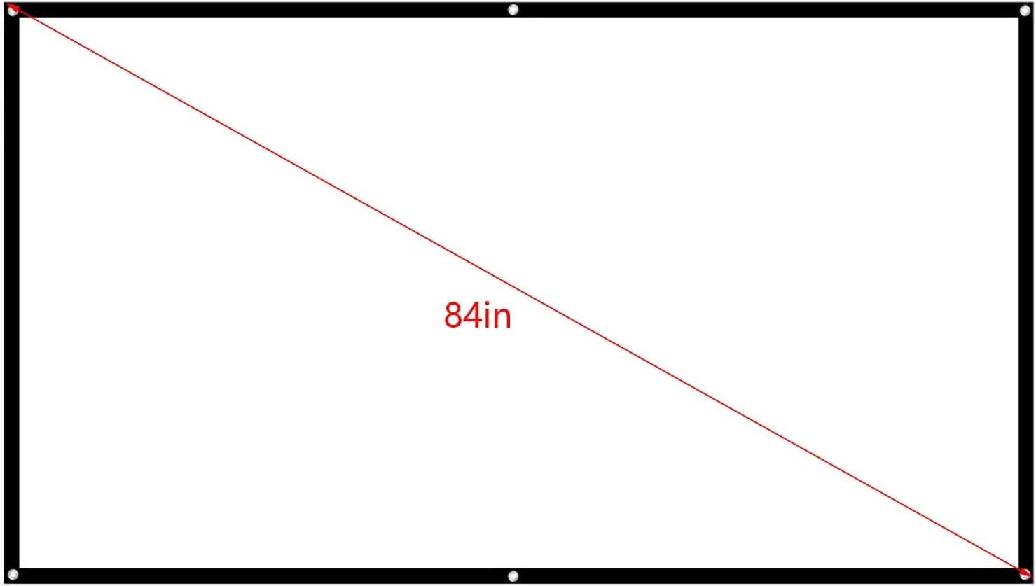 پرده نمایش پروژکتور Ejoyous سایز 60-100 اینچ، پرده نمایش فیلم پروژکتور تاشو HD با نسبت تصویر 16:9 مناسب برای منزل (84 اینچ)