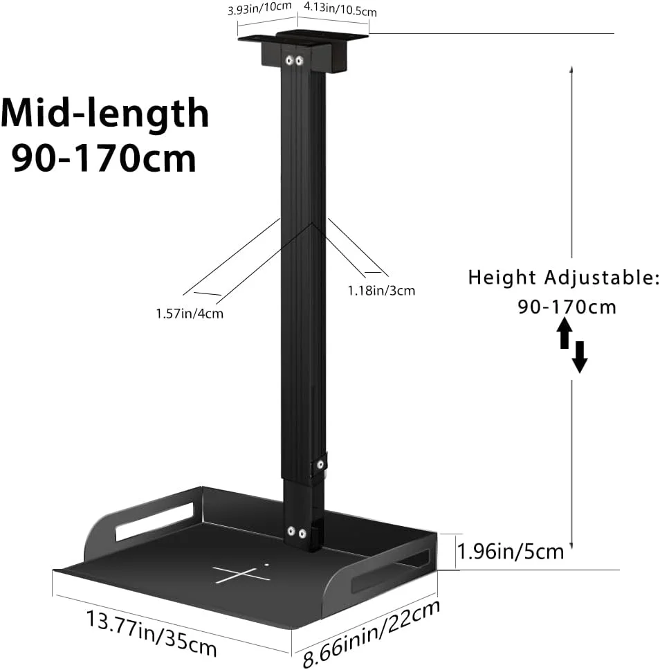 پایه سقفی یونیورسال با سینی برای دوربین پروژکتور، قابل تنظیم 91-170 سانتی متر، تحمل وزن 5 کیلوگرم، نصب بدون سوراخ، مسیریابی کابل داخل لوله، پایه سقفی یونیورسال برای سقف دیوار، کربن پایه سقفی یونیورسال با سینی برای دوربین پروژکتور، قابل تنظیم 91-170 سانتی متر، تحمل وزن 5 کیلوگرم، نصب بدون سوراخ، مسیریابی کابل داخل لوله، پایه سقفی یونیورسال برای سقف دیوار، کربن