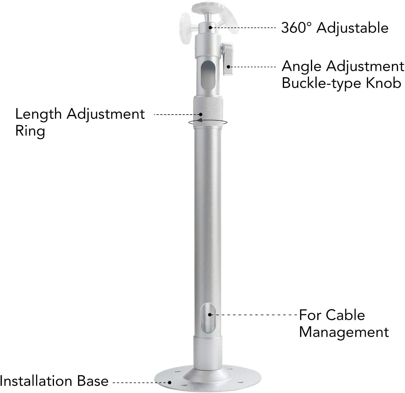 پایه سقفی پروژکتور جهانی Drsn با قابلیت تنظیم ارتفاع 60-105 سانتی متر، پایه دیواری با چرخش 360 درجه، آویز پروژکتور قابل افزایش طول، براکت پروژکتور بلند چند منظوره برای پروژکتورها، دوربین مداربسته و DVR