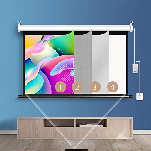 پرده نمایش پروژکتور برقی 60 اینچ با نسبت تصویر 4:3، پرده نمایش سفید مات با کنترل از راه دور برای استفاده در داخل و خارج از منزل پرده نمایش پروژکتور برقی 60 اینچ با نسبت تصویر 4:3، پرده نمایش سفید مات با کنترل از راه دور برای استفاده در داخل و خارج از منزل