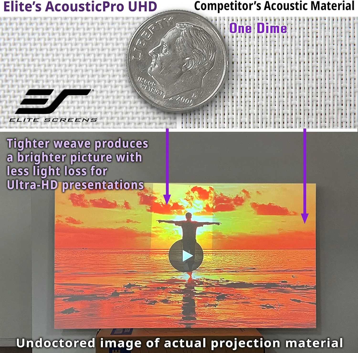 پرده نمایش ثابت بدون حاشیه الیت اسکرینز سری Aeon AUHD، سایز 135 اینچ، نسبت تصویر 16:9، مناسب سینمای خانگی 4K، با قابلیت عبور صدا و بافت متخلخل، مدل AR135H2-AUHD پرده نمایش ثابت بدون حاشیه الیت اسکرینز سری Aeon AUHD، سایز 135 اینچ، نسبت تصویر 16:9، مناسب سینمای خانگی 4K، با قابلیت عبور صدا و بافت متخلخل، مدل AR135H2-AUHD