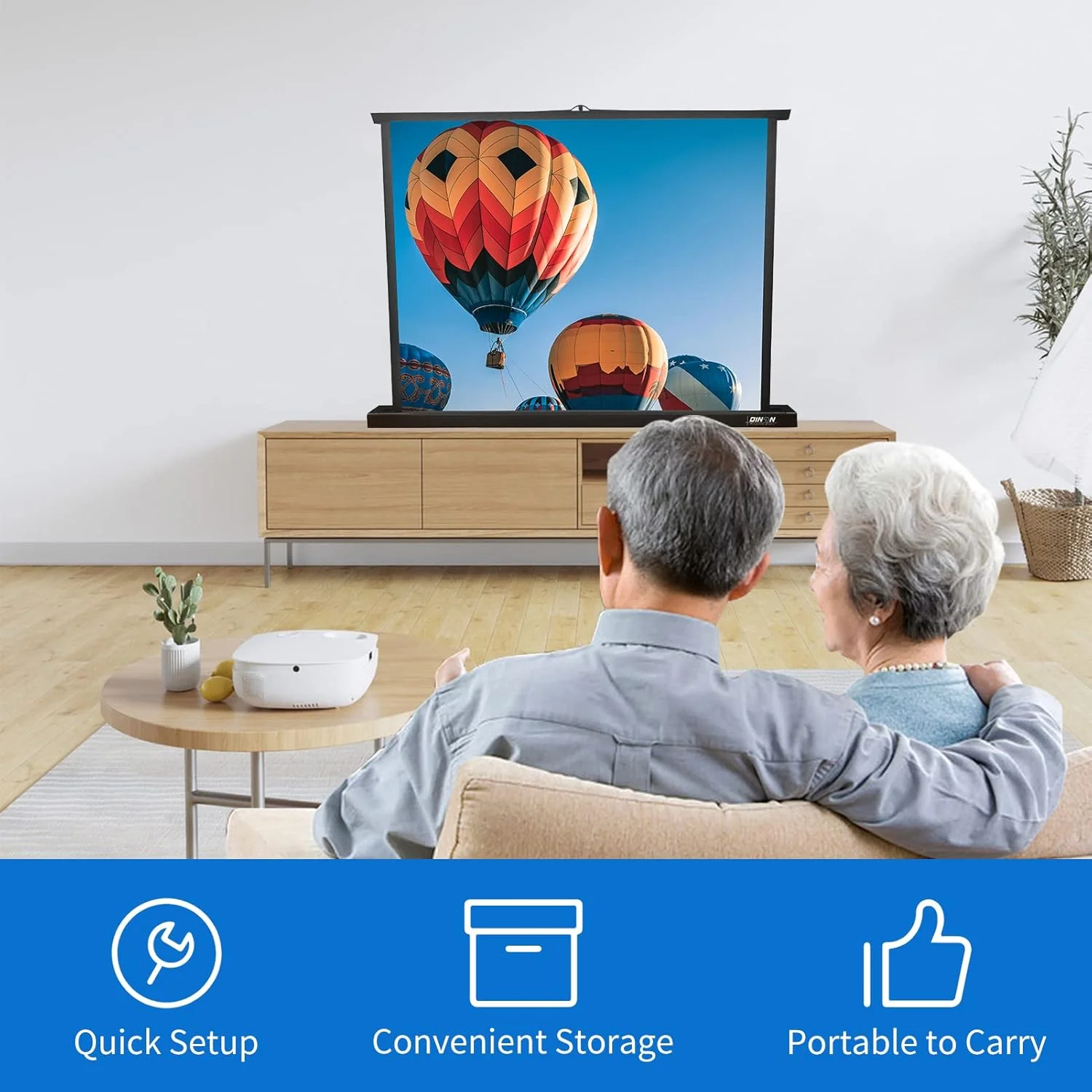 پرده نمایش پروژکتور قابل حمل 40 اینچی Fawoonu، مناسب برای تصویربرداری 4:3، طراحی جمع شونده در جعبه آلومینیومی، مناسب برای پروژکتورهای تله فوتو، برای مسافرت، کمپینگ، کار