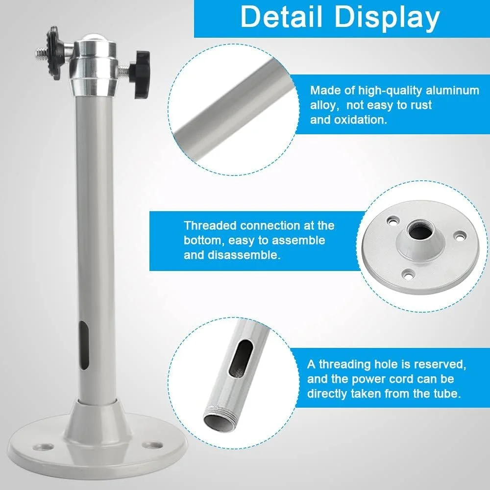 پایه سقفی آلومینیومی جهانی برای پروژکتور، قابل تنظیم (نقره ای)