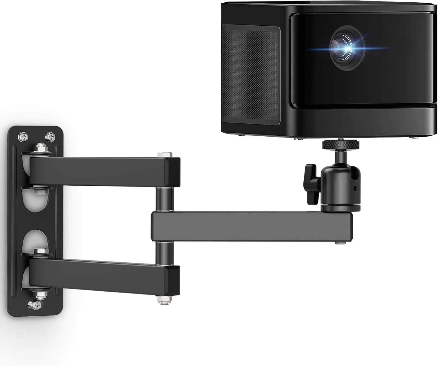 پایه دیواری تاشو پروژکتور Jubor، پایه پروژکتور قابل تنظیم، چرخش 360 درجه، پایه پروژکتور سقفی دیواری، پایه فلزی پروژکتور با رزوه 1/4