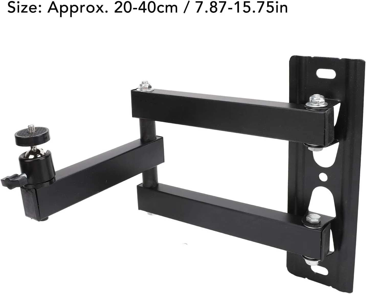 پایه دیواری تاشو پروژکتور، پایه پروژکتور دیواری قابل تنظیم جهانی فلزی فولادی، طول 20-40 سانتی متر با اندازه پیچ 1/4، چرخش 360 درجه برای سینمای خانگی و دفتر