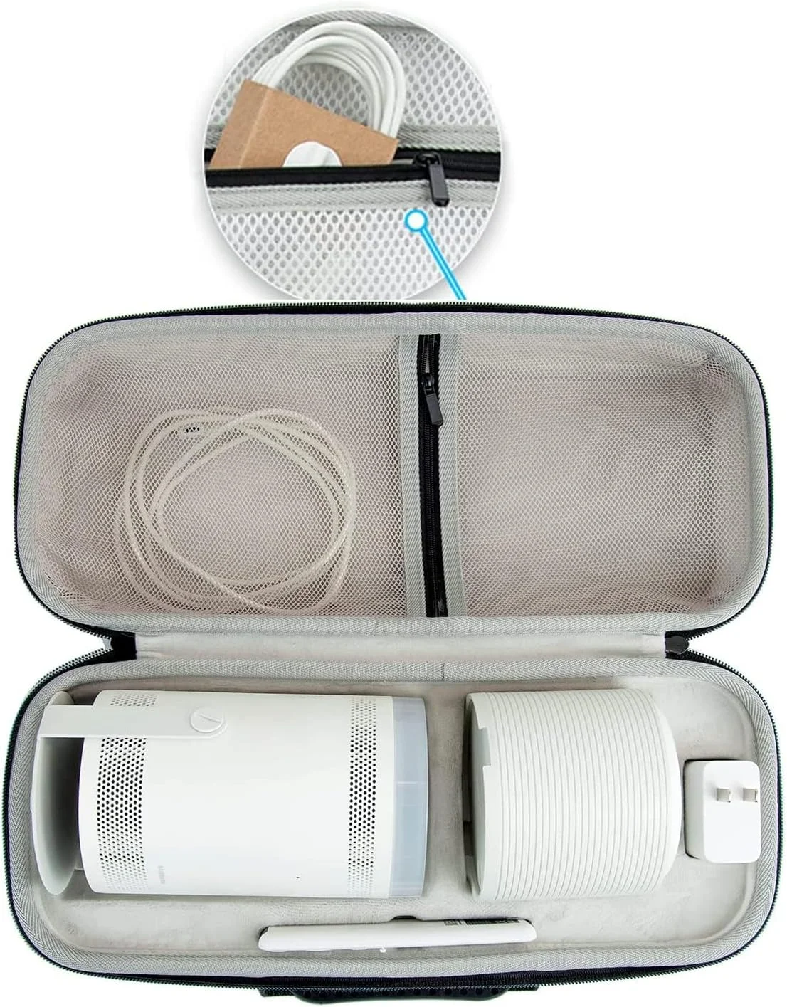 کیف حمل پروژکتور فری استایل، کیف محافظ پروژکتور و باتری به همراه لوازم جانبی، جعبه محافظ قابل حمل EVA با پارتیشن داخلی، ضد اصطکاک (مشکی)