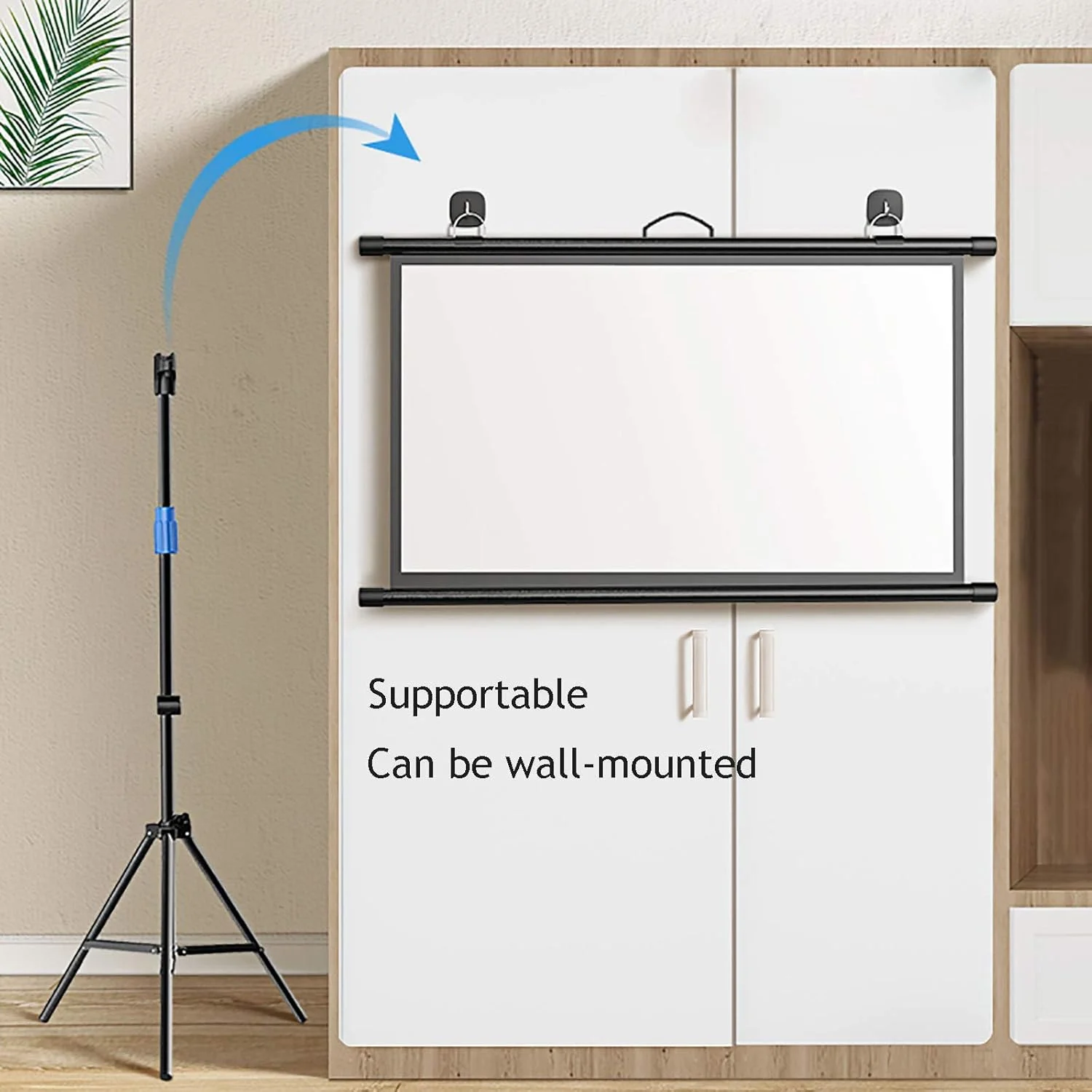پرده نمایش پروژکتور GBMULG، پرده نمایش تاشو، پرده نمایش سه پایه قابل حمل، برای | مدرسه | تئاتر | سینما | خانه - 4:3/16:9، 100 اینچ 16: 9