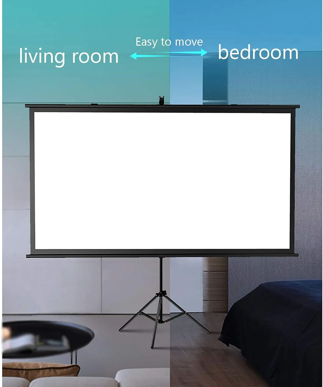 پرده نمایش پروژکتور GBMULG، پرده نمایش تاشو، پرده نمایش سه پایه قابل حمل، برای | مدرسه | تئاتر | سینما | خانه - 4:3/16:9، 100 اینچ 16: 9