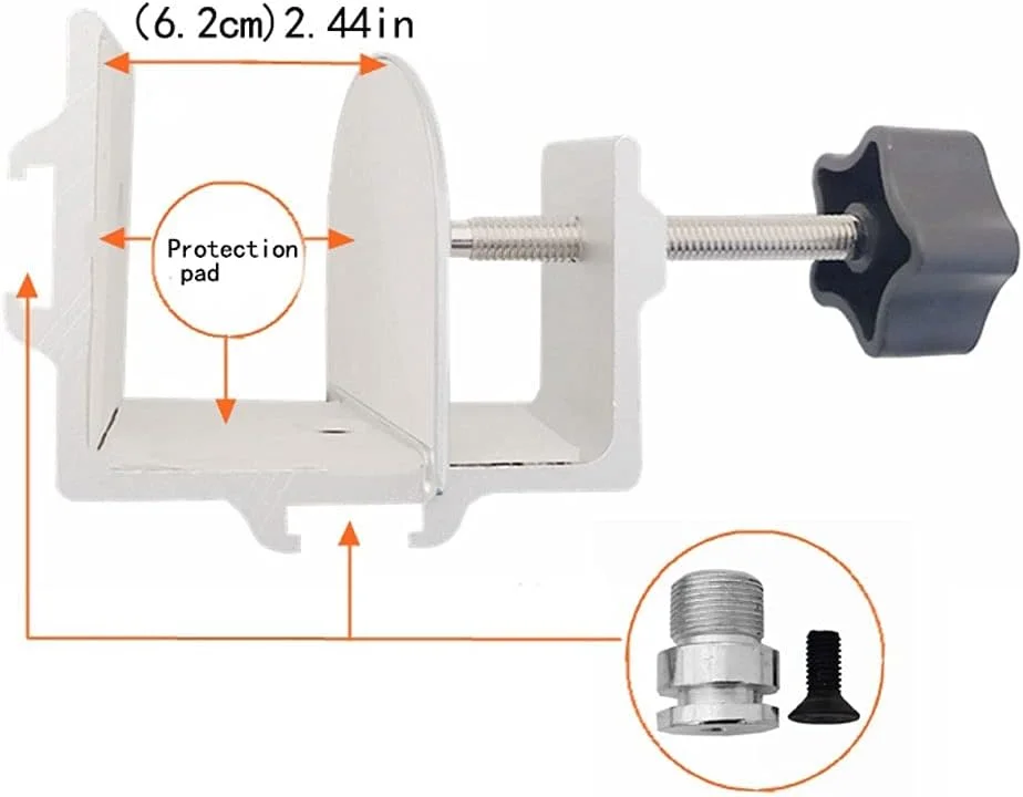 پایه سقفی فولاد کربنی گردنی غازی برای پروژکتور، پایه پروژکتور کنار تخت و میز، گیره نگهدارنده ویدئویی آلومینیومی با قابلیت انعطاف و تنظیم 360 درجه