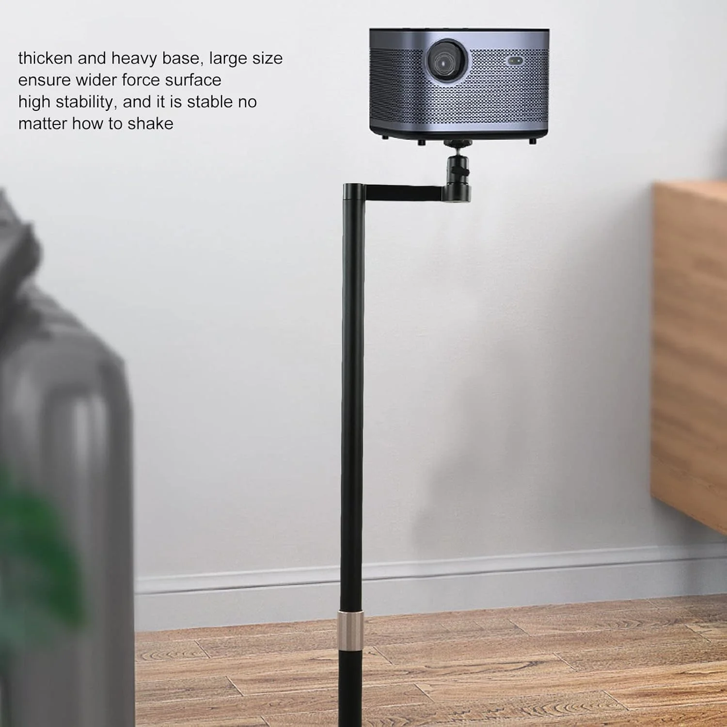 پایه رومیزی پروژکتور Goshyda، پایه نگهدارنده تلسکوپی جهانی پروژکتور با شاسی تقویت شده، ارتفاع قابل تنظیم 70-120 سانتی متر، رابط 6 میلی متری برای پروژکتور، دوربین، تلفن