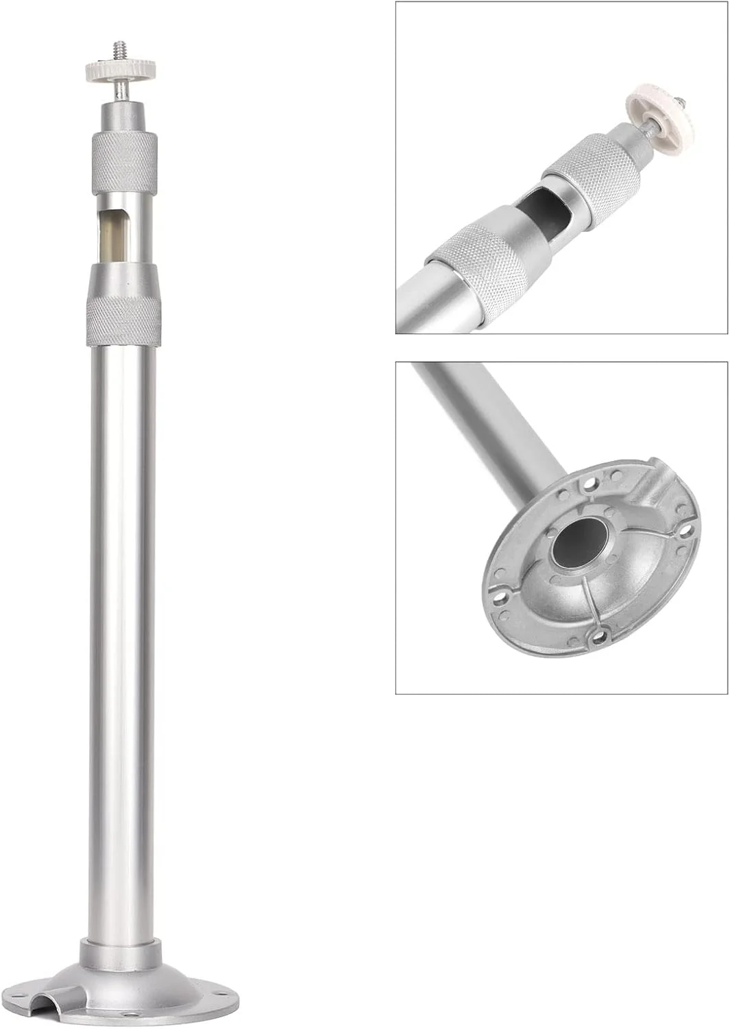 پایه نصب پروژکتور GOWENIC، پایه سقفی پروژکتور جهانی 30-60 سانتی متر، پایه دیواری پروژکتور قابل تنظیم 360 درجه، آلیاژ آلومینیوم با پشتیبانی بار 5 کیلوگرم، با رزوه 1/4 اینچی، برای خانه