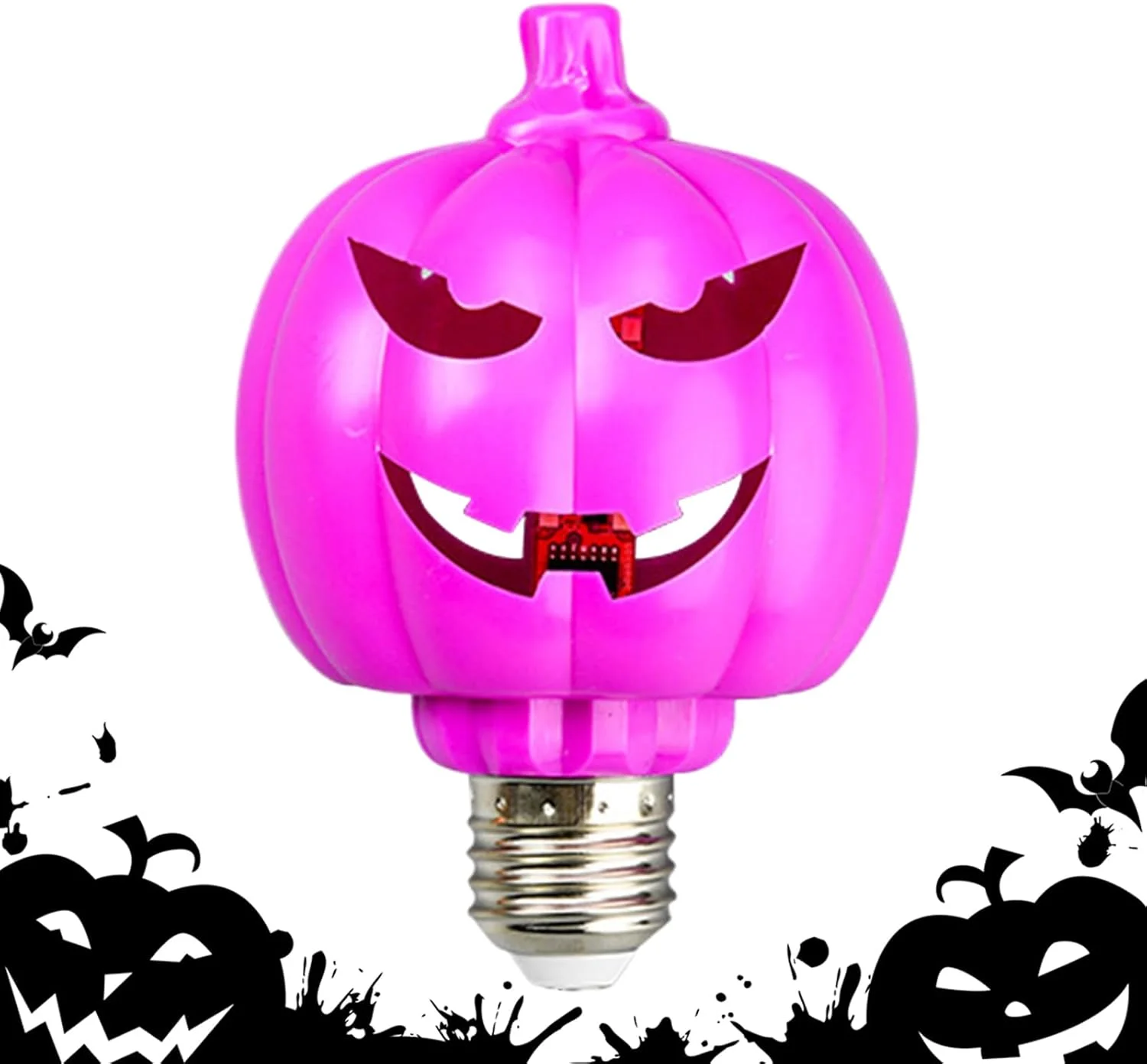 لامپ های کدو تنبل - لامپ پروژکتور کدو تنبل | لامپ دکوری پایه پیچی E27 برای مهمانی های موضوعی داخلی و خارجی، خانه های جن زده، چادرهای کمپینگ، پارک