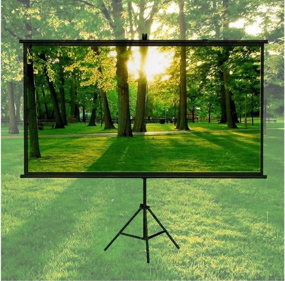 پرده نمایش فیلم پروژکتور هانایت، سفید، قابل حمل، سبک وزن، 120 اینچ، 4:3 HD 4K به همراه پایه سه پایه قابل تنظیم | نصب آسان برای خانه، دفتر، مدرسه و کلیسا