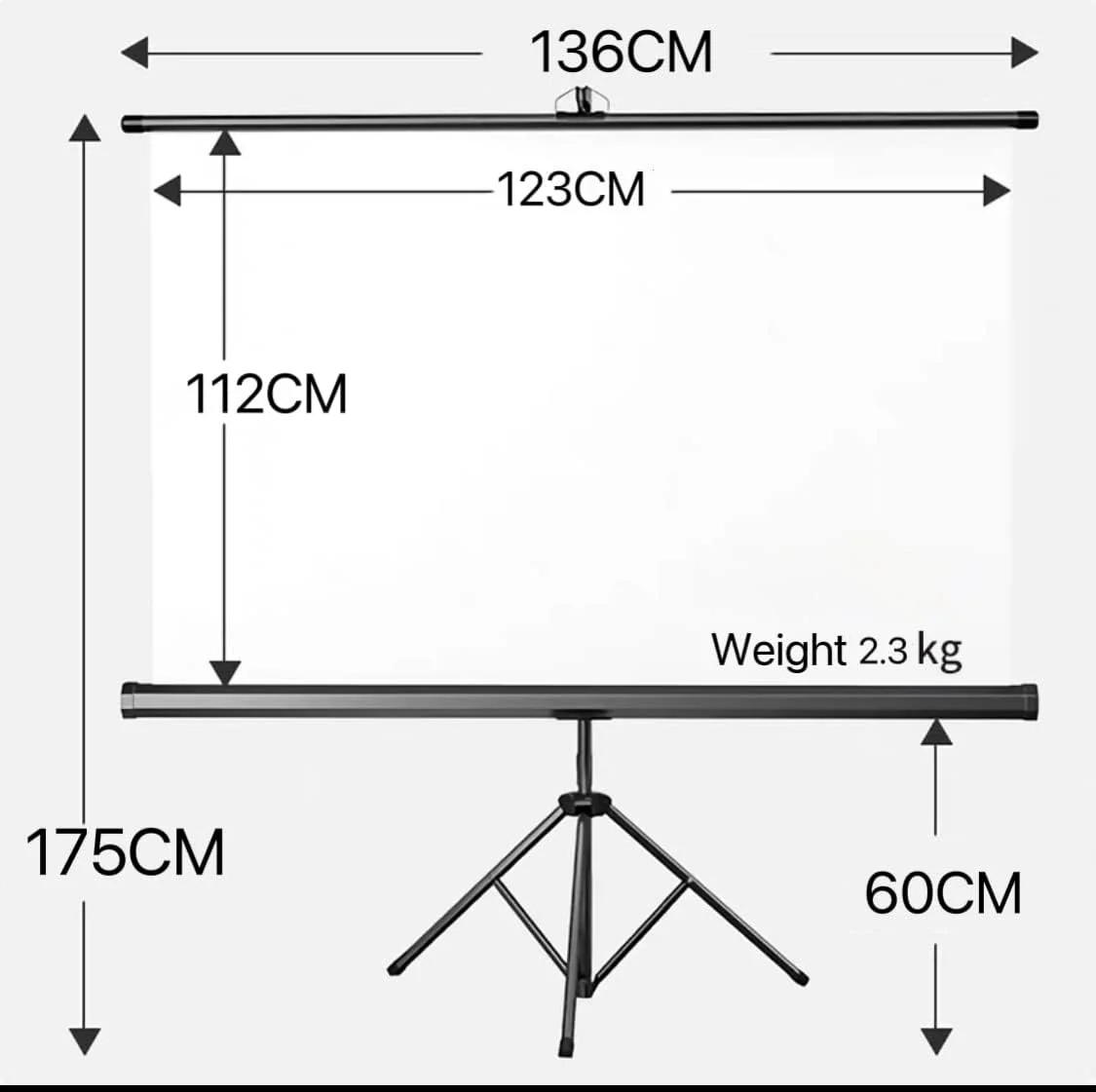 پرده نمایش پروژکتور 60 اینچی قابل حمل Hanaiette، نسبت تصویر 4:3، پایه تاشو جمع شونده خودکار به همراه کیف حمل