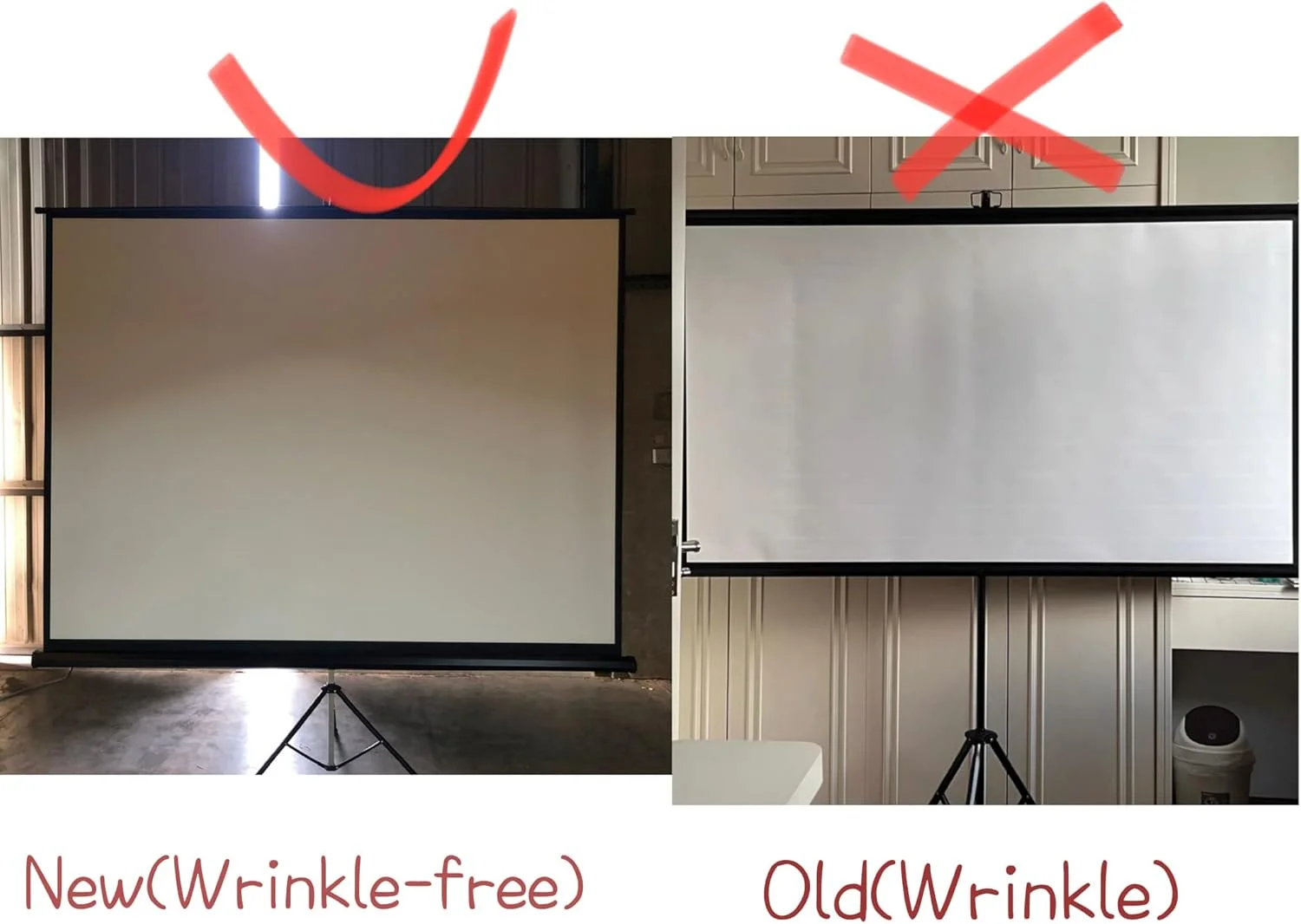 پرده نمایش پروژکتور سه پایه دار، پرده نمایش داخلی و خارجی - پرده نمایش ایستاده قابل حمل تاشو با جمع شدن خودکار بدون چروک 4:3 HD 8K پروژکتور دستی سفید مات پرده نمایش پروژکتور سه پایه دار، پرده نمایش داخلی و خارجی - پرده نمایش ایستاده قابل حمل تاشو با جمع شدن خودکار بدون چروک 4:3 HD 8K پروژکتور دستی سفید مات