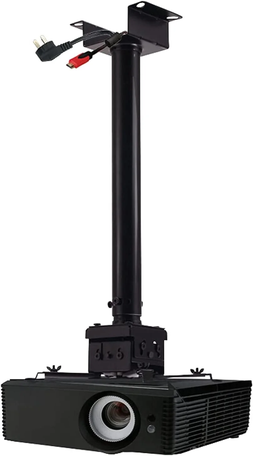 پایه پروژکتور HANJEYTF، نصب پروژکتور سقفی با طول قابل افزایش 35 تا 50 سانتی متر / تحمل وزن 5 کیلوگرم، پایه نصب پروژکتور، پایه پروژکتور جهانی (مشکی)