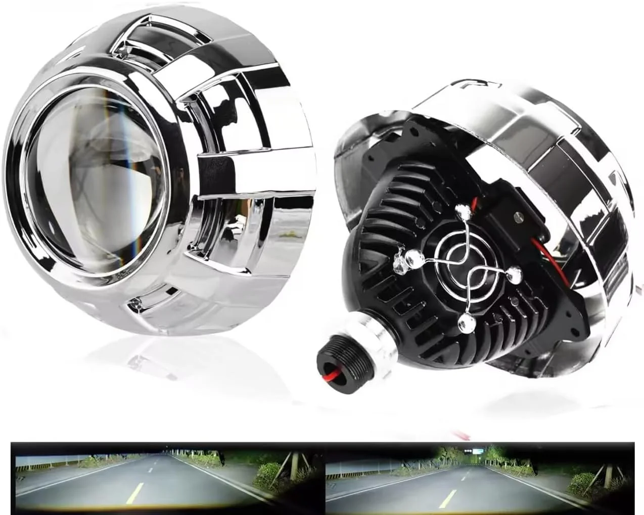 لنز پروژکتور 3.0 اینچی با روکش نقره ای، لنز پروژکتور جهانی برای بازسازی خودرو، پرتو متمرکز با خط برش شارپ، نور بالا/پایین