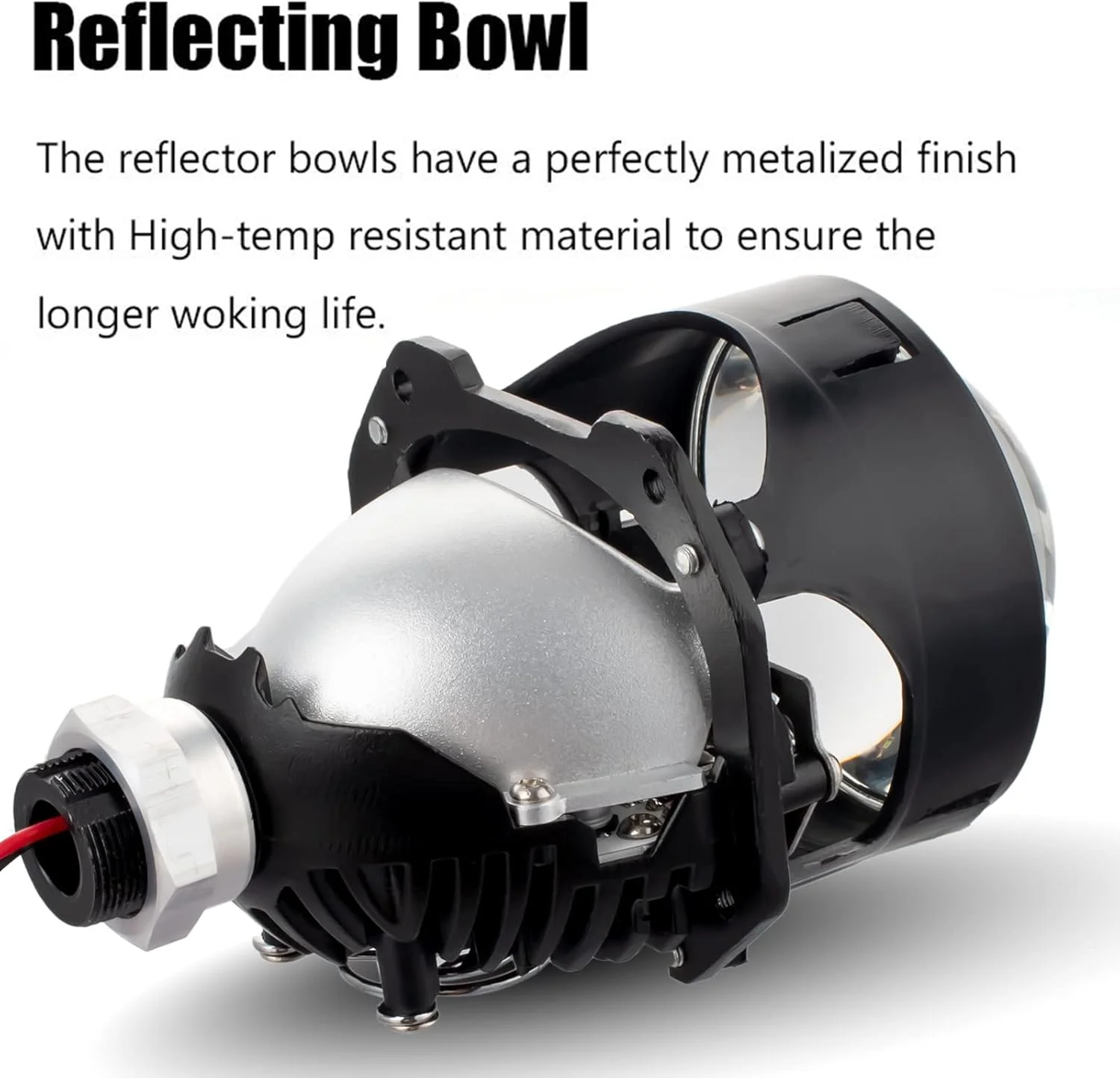 عدسی پروژکتور لانه زنبوری آبی 3.0 اینچی با قاب های مارپیچی RGB، کیت اصلاح چراغ جلو جهانی با نور بالا/پایین برای چراغ جلو اتومبیل و موتورسیکلت H1 H4 H7