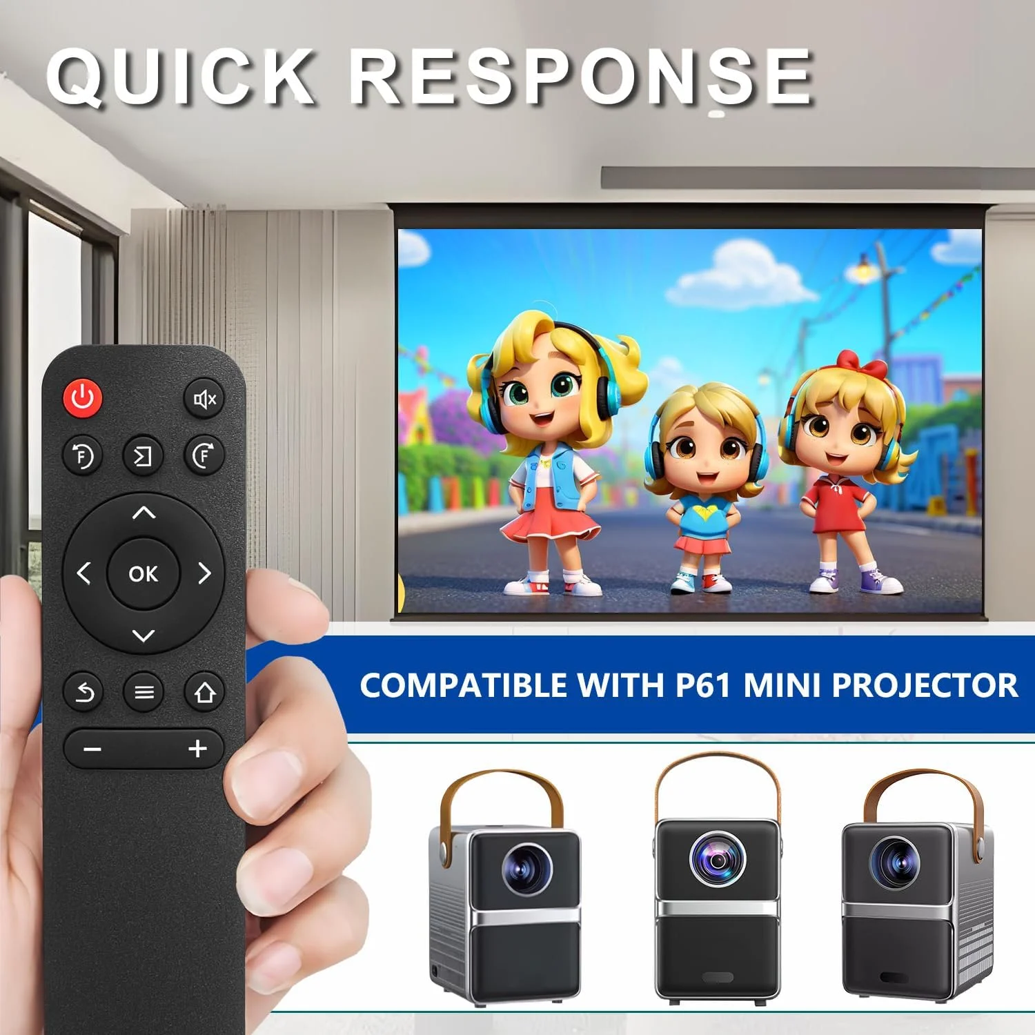 ریموت کنترل جایگزین سازگار با مینی پروژکتور Wimius P61 ریموت کنترل جایگزین سازگار با مینی پروژکتور Wimius P61