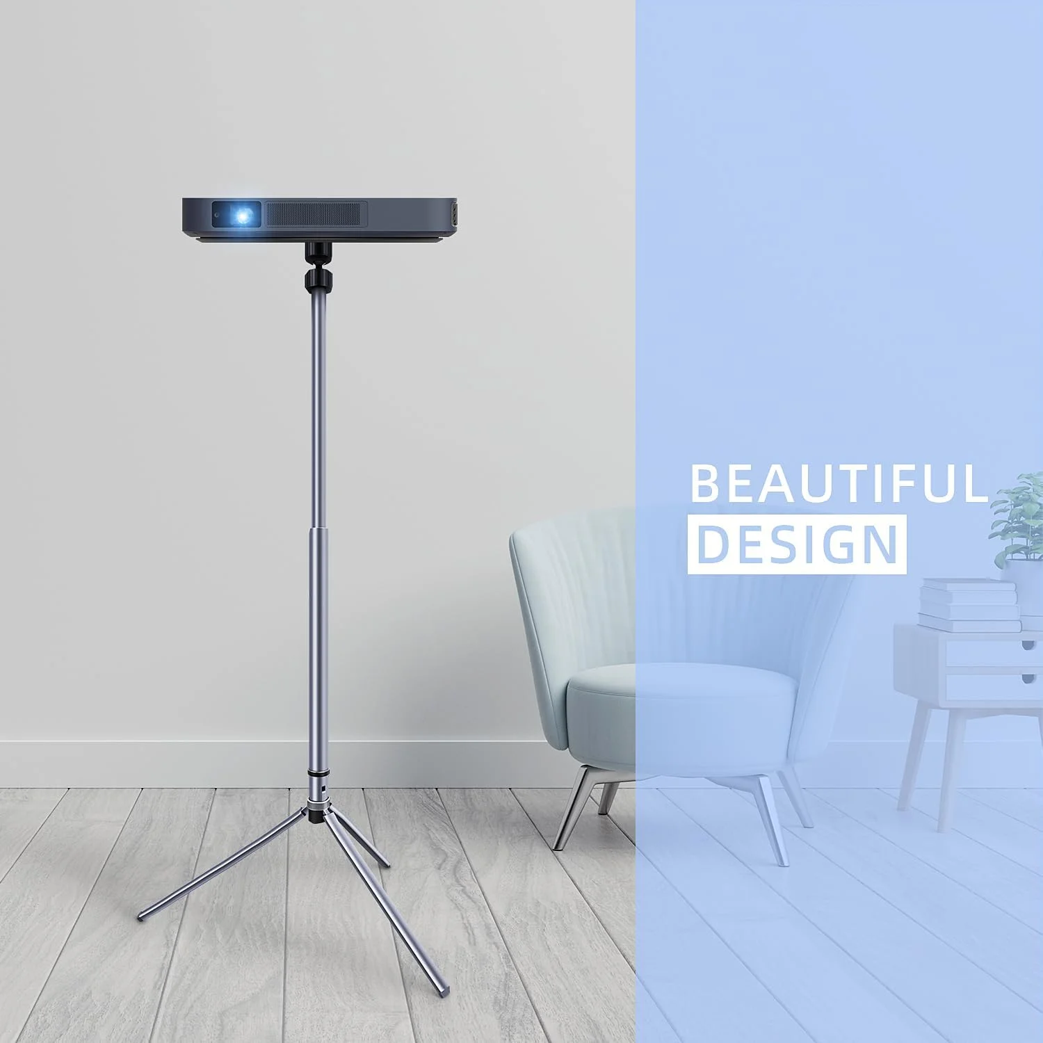 پایه پروژکتور سه پایه تلسکوپی قابل حمل HOIN، پایه نور حلقه ای زیبایی، ارتفاع قابل تنظیم 60-90 سانتی متر، پایه پروژکتور…