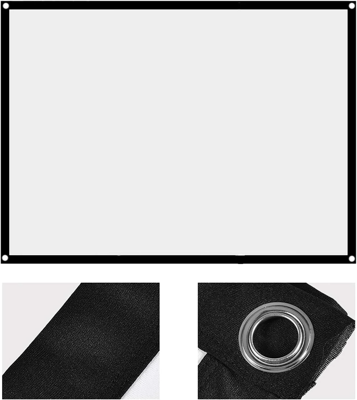 پرده نمایش پروژکتور 60/70/80/100 اینچ با نسبت تصویر 4:3، پرده نمایش فیلم HD تاشو و بدون چروک، پرده نمایش ویدئویی قابل حمل برای سینمای خانگی، فضای باز و داخلی، نمایش از جلو یا پشت (72 اینچ)