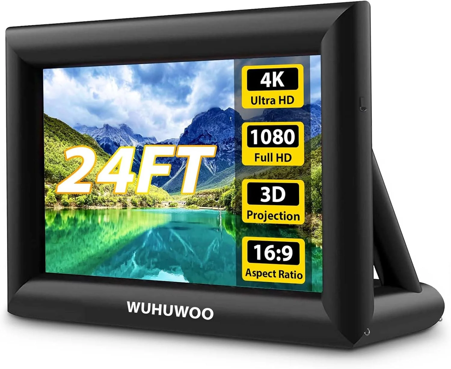 پرده نمایش بادی فیلم در فضای باز، پرده پروژکتور بادی 7.3 متری برای فضای باز به همراه دمنده هوا و کیف حمل، پشتیبانی از نمایش جلو و عقب، نصب آسان برای شب فیلم در حیاط خلوت و مهمانی کنار استخر