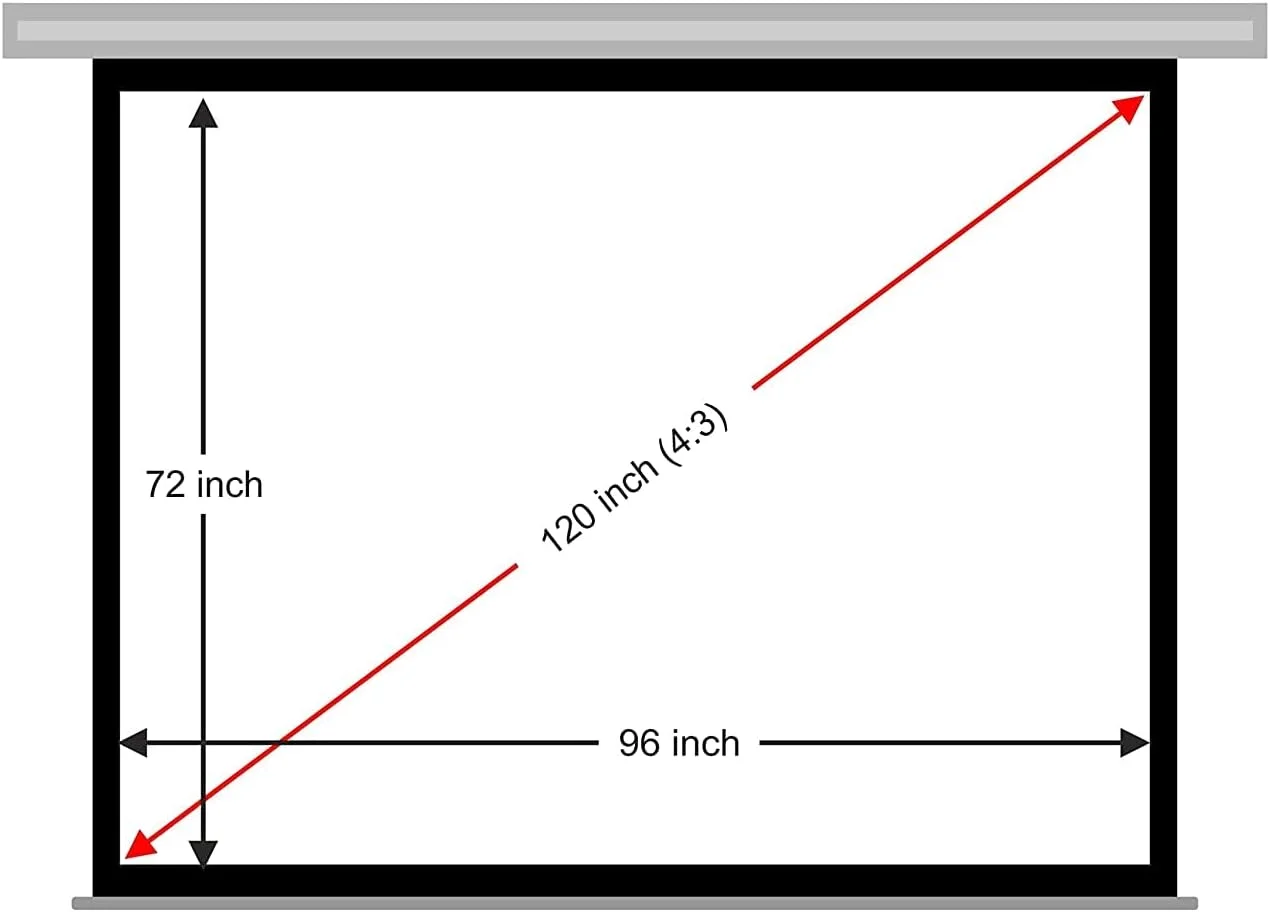 پرده نمایش برقی Inlight® Cineview با قطر 120 اینچ، نسبت تصویر 4:3، عرض 8 فوت در ارتفاع 6 فوت، پشتیبانی از فناوری Ultra HD-3D-4K، همراه با ریموت کنترل بی سیم RF (سفید)