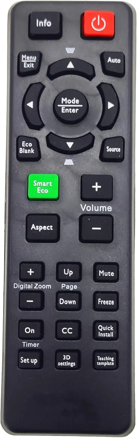 ریموت کنترل پروژکتور INTECHING 5J.J6L06.001 برای بنکیو MS517, MS521, MS524, MS527, MW519, MW523, MW663, MX504, MX505, MX518, MX520, MX522, MX618ST, MX661, MX662, MX620ST, MS619ST, MW571H, MW621ST