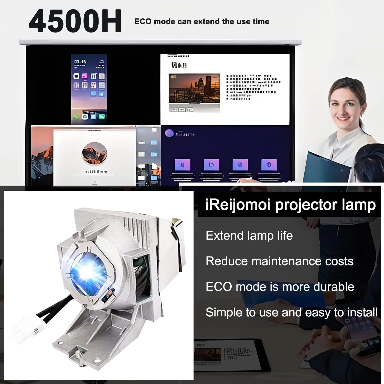 لامپ جایگزین 5J.JKX05.001 با محفظه برای پروژکتورهای BENQ MU613 TH585 TH685 TH685i