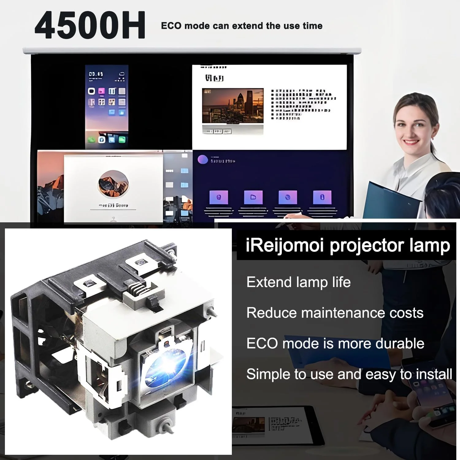 لامپ جایگزین 5J.J2605.001 با محفظه برای پروژکتورهای BENQ W6000/W5500/W6500