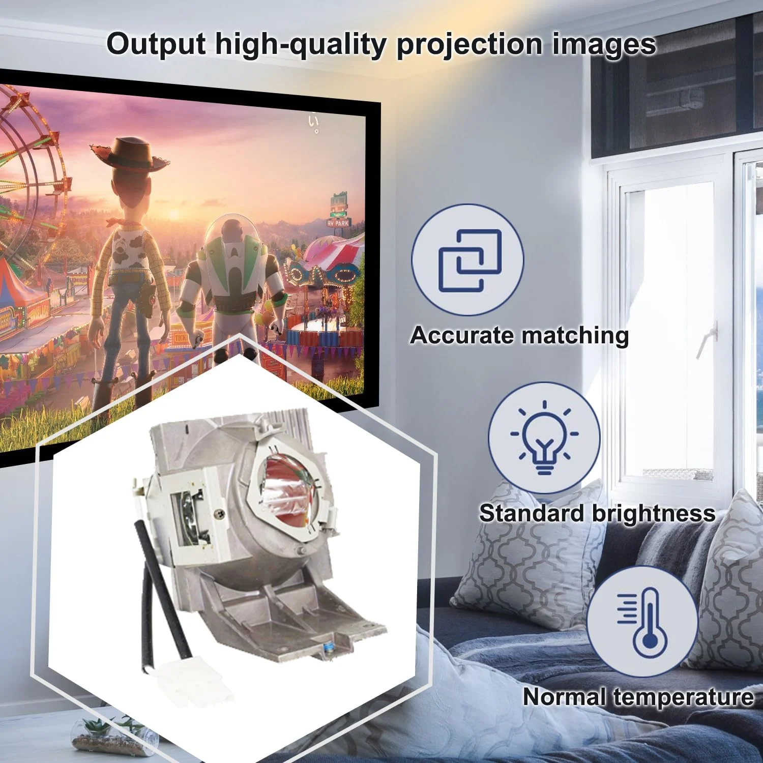 لامپ جایگزین 5J.JKX05.001 با محفظه برای پروژکتورهای BENQ MU613 TH585 TH685 TH685i