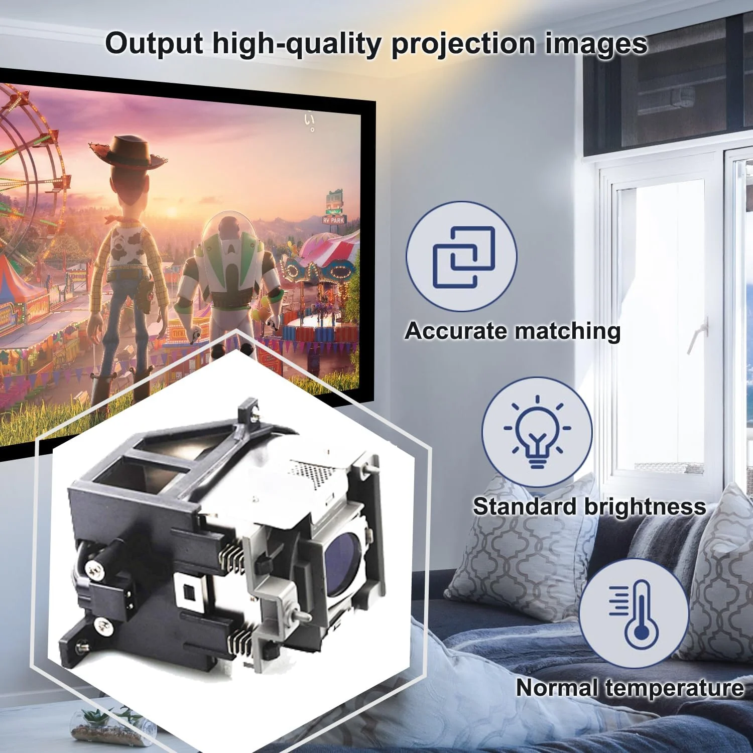 لامپ جایگزین 5J.J2605.001 با محفظه برای پروژکتورهای BENQ W6000/W5500/W6500