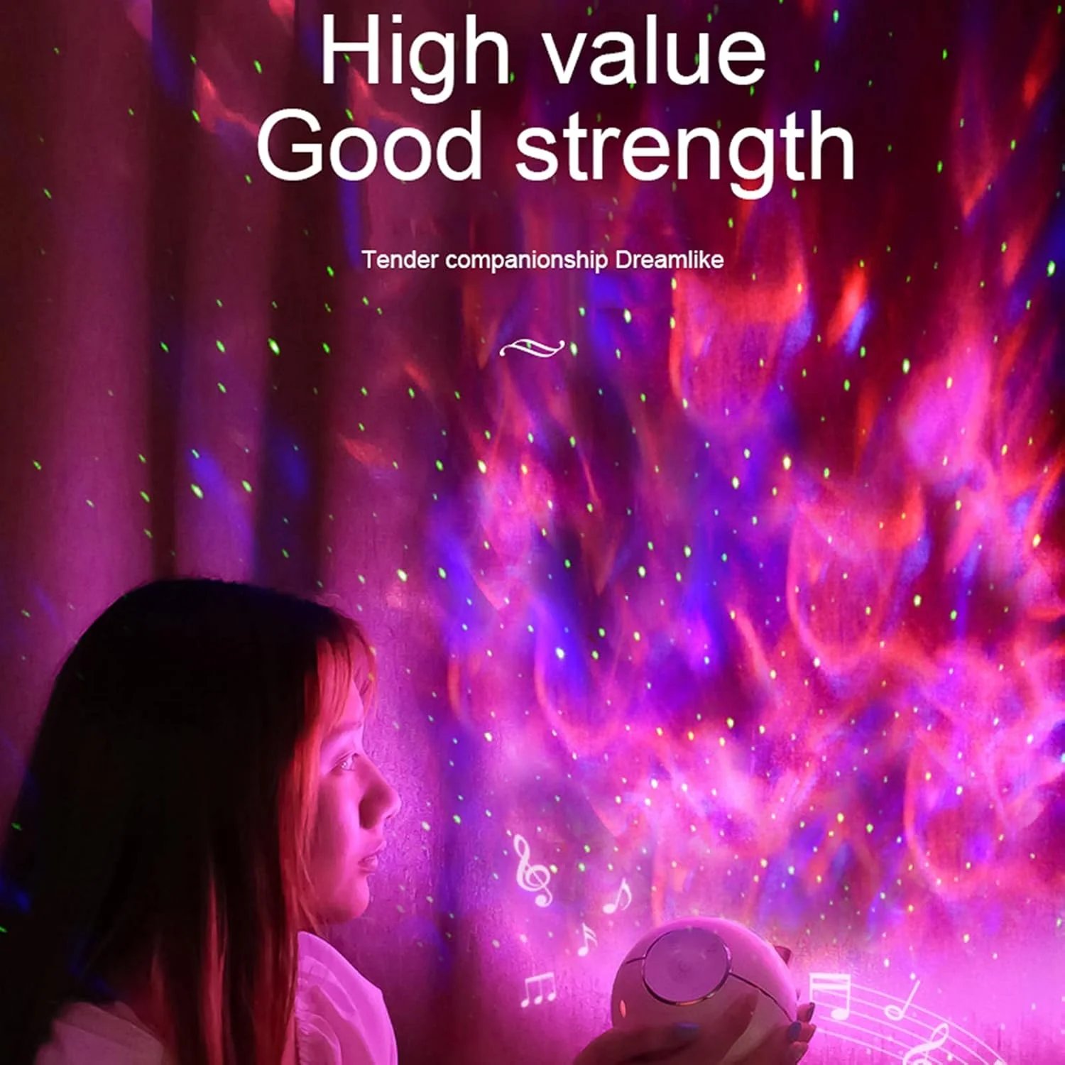 پروژکتور ستاره ای هوشمند با کنترل از راه دور، شارژ USB DC 5V، نورپردازی رنگارنگ موزیکال با قابلیت چرخش و تنظیم روشنایی