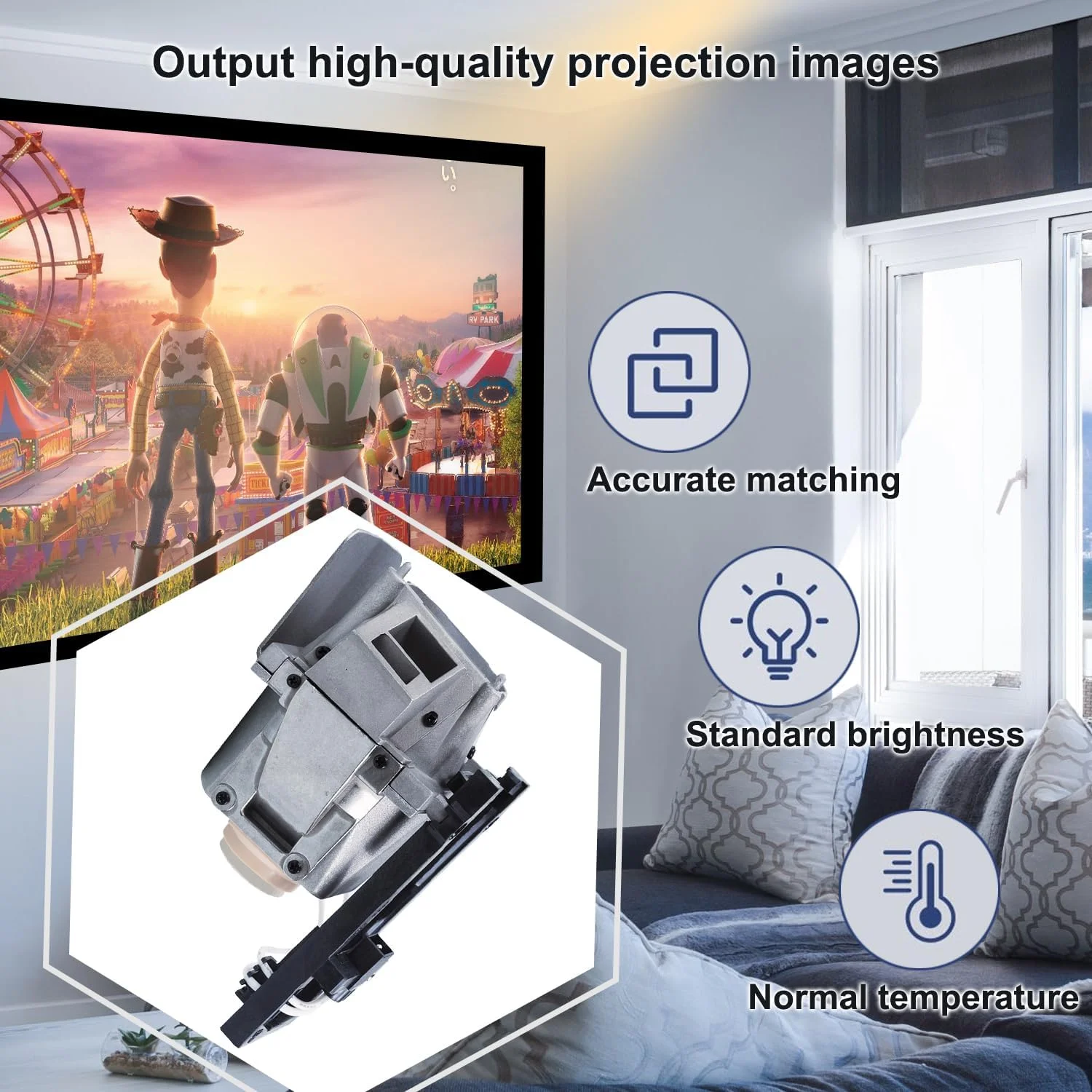 لامپ جایگزین 1020991 با محفظه برای پروژکتورهای SMARTBOARD Unifi 70/Unifi 70w/UF70/UF70w/LIGHTRAISE 60WI2/SLR60wi2/SLR60wi2-SMP