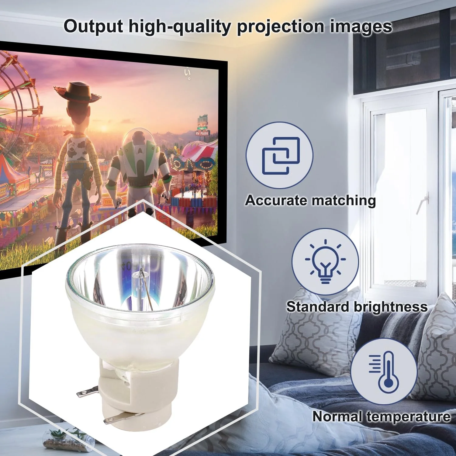 لامپ جایگزین 5J.J7L05.001 5J.J9H05.001 لامپ خالی برای پروژکتورهای BENQ W1070 W1080ST W1070+ HT1075 HT1085ST i700