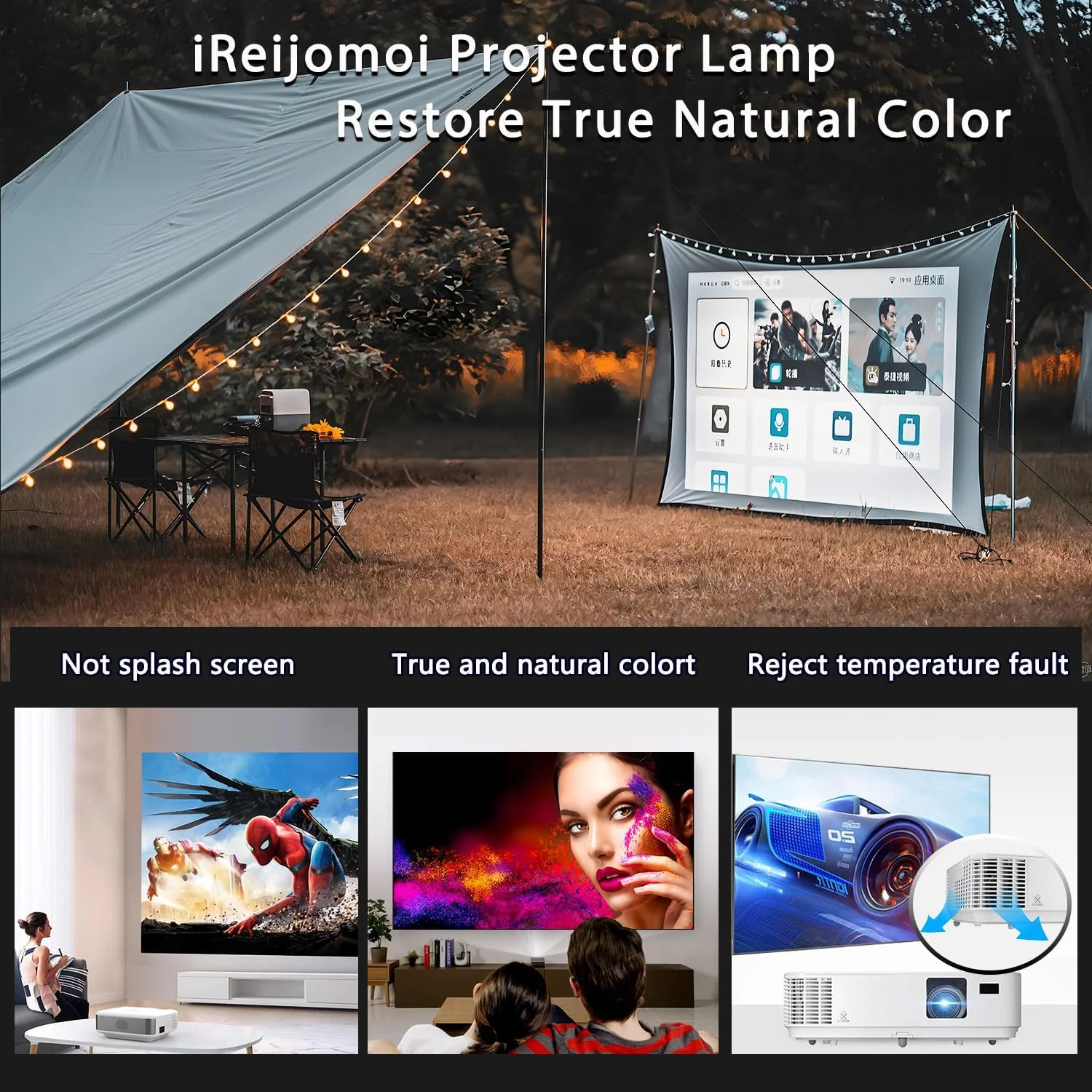 لامپ جایگزین iReijomoi مدل 5J.JG705.001 با محفظه برای پروژکتورهای BenQ MH530FHD MH535FHD MH534 MS531 MS535 MW533 MW535 MX532 MX535 TH534