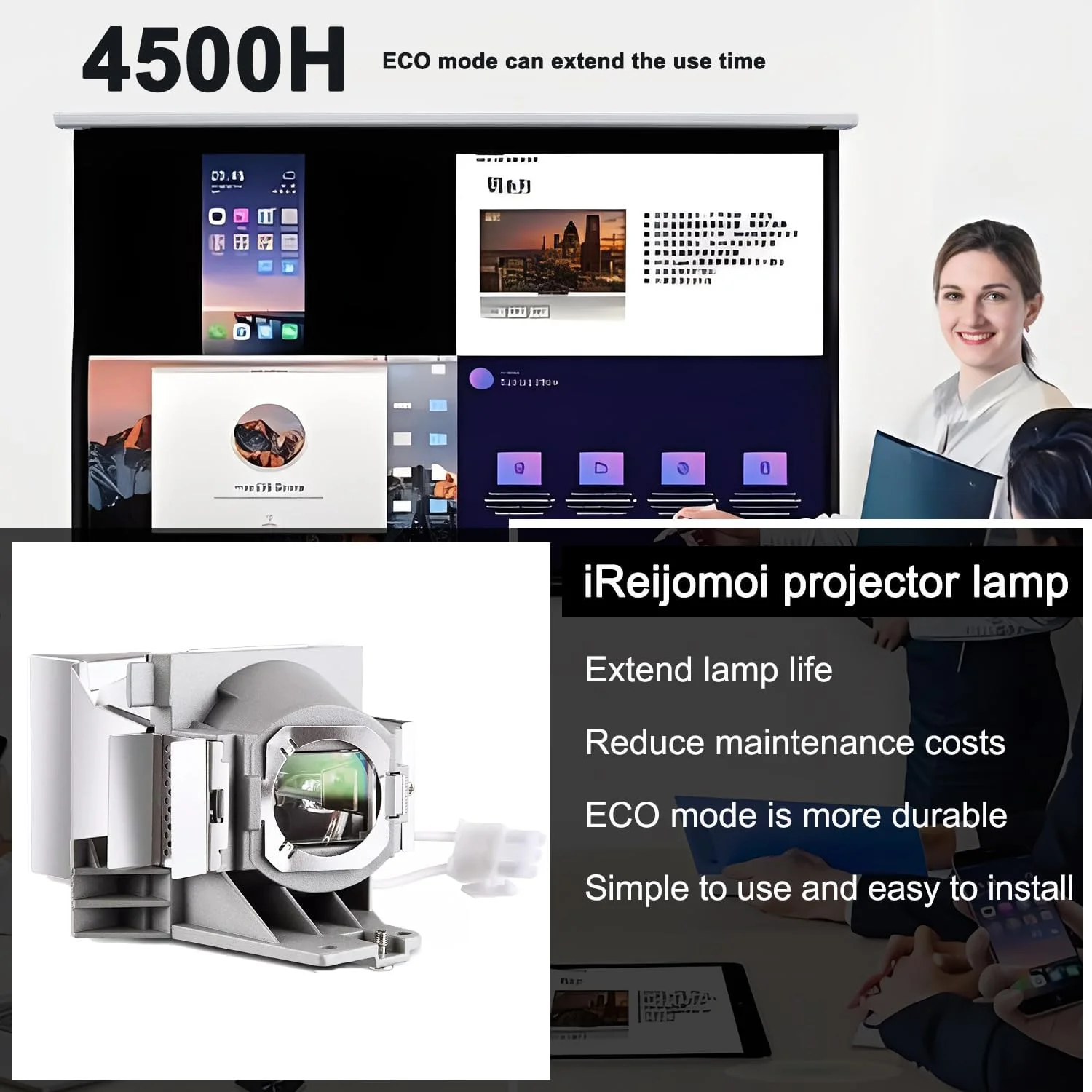 لامپ جایگزین 5J.JEE05.001 با محفظه برای پروژکتورهای BENQ W1110 W1120 W2000 W2000+ W1210ST HT3050 HT2050 HT2050A HT4050 HT2150ST