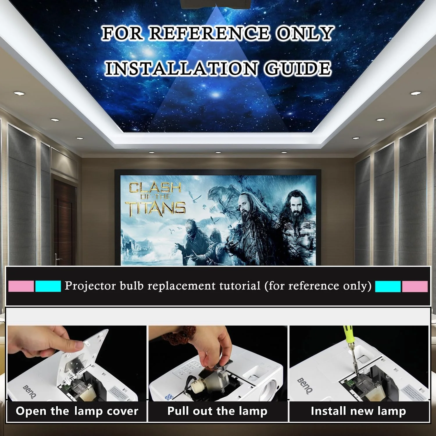 لامپ جایگزین iReijomoi مدل 5J.JG705.001 با محفظه برای پروژکتورهای BenQ MH530FHD MH535FHD MH534 MS531 MS535 MW533 MW535 MX532 MX535 TH534