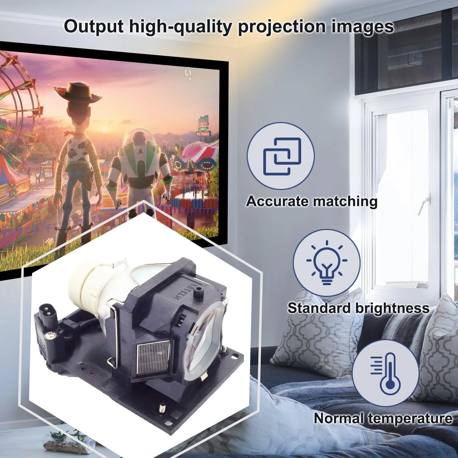 لامپ جایگزین iReijomoi مدل DT01511 با محفظه برای پروژکتورهای HITACHI CP-AX2503 CP-AX2504 CP-AX3005 CP-CW250WN CP-CW251WN CP-CW300WN CP-CW301WN CP-CX250 CP-CX251N